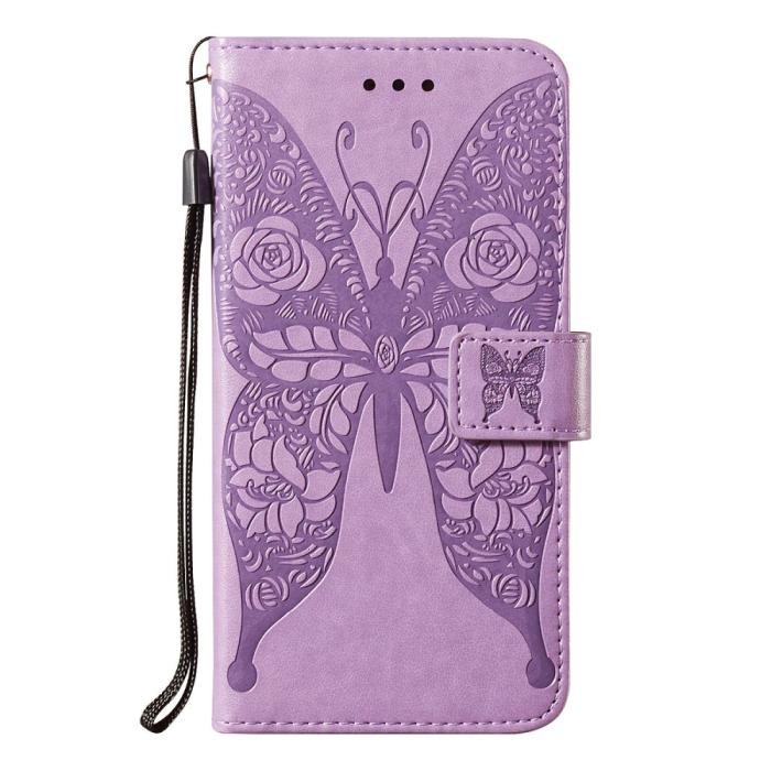 Bild 2, Samsung Galaxy A52 / A52s - Fjäril Textur Fodral - Lila