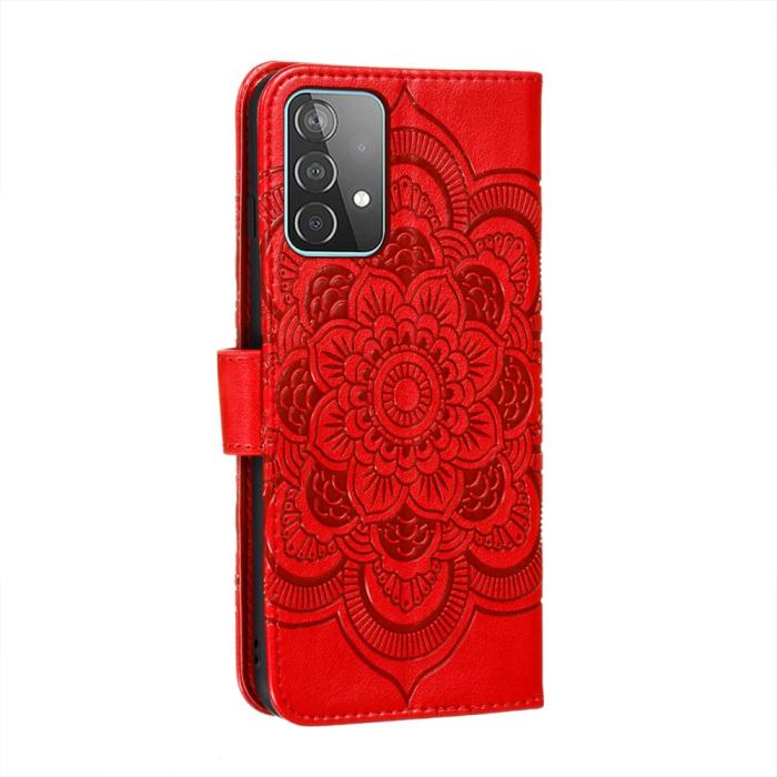 Bild 3, Samsung Galaxy A52 / A52s - Mandala Läder Fodral - Röd