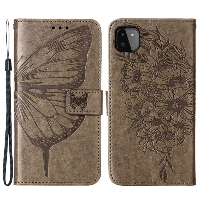 Bild 1, Samsung Galaxy A22 5G - Butterfly Plånboksfodral - Grå
