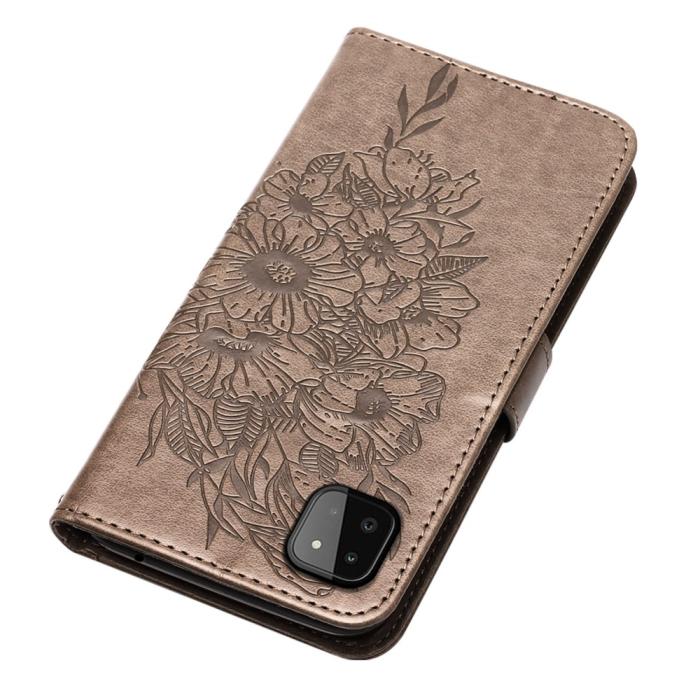 Bild 4, Samsung Galaxy A22 5G - Butterfly Plånboksfodral - Grå