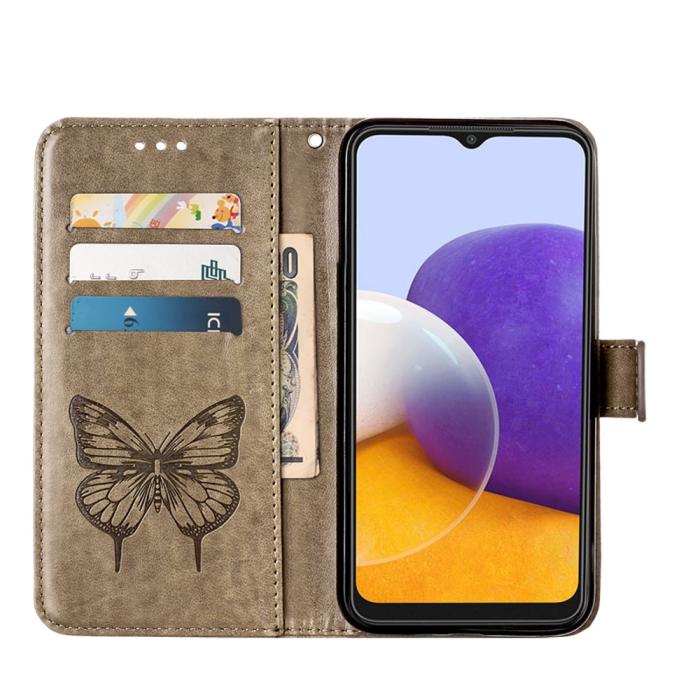 Bild 5, Samsung Galaxy A22 5G - Butterfly Plånboksfodral - Grå