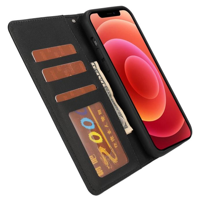 Bild 4, iPhone 13 Pro Max - 2in1 Magnet Fodral / Skal - Svart