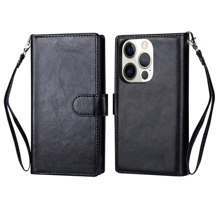 Bild 1, iPhone 13 Pro Max - 9-Korts 2in1 Magnet Fodral / Skal - Svart