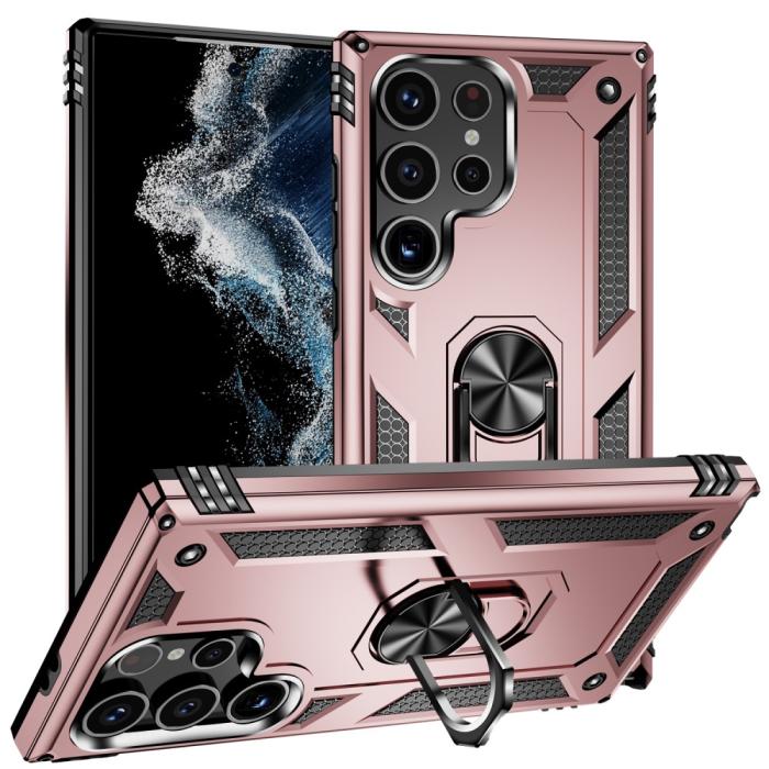Bild 1, Samsung Galaxy S24 Ultra Skal Ring Hybrid Armor Roséguld