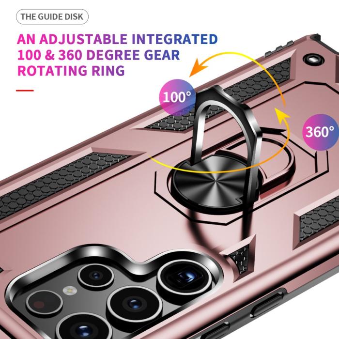 Bild 3, Samsung Galaxy S24 Ultra Skal Ring Hybrid Armor Roséguld