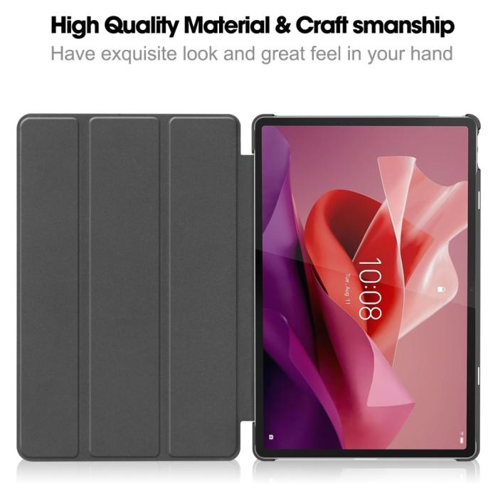 Bild 2, Lenovo Tab P12 Fodral Tri-Fold Läder Svart