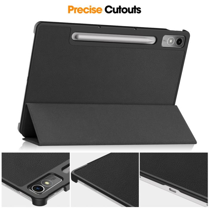 Bild 6, Lenovo Tab P12 Fodral Tri-Fold Läder Svart