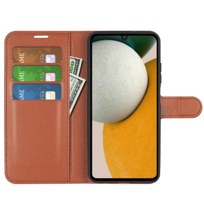 Bild 2, Samsung Galaxy A15 5G Fodral Litchi Läder Brun