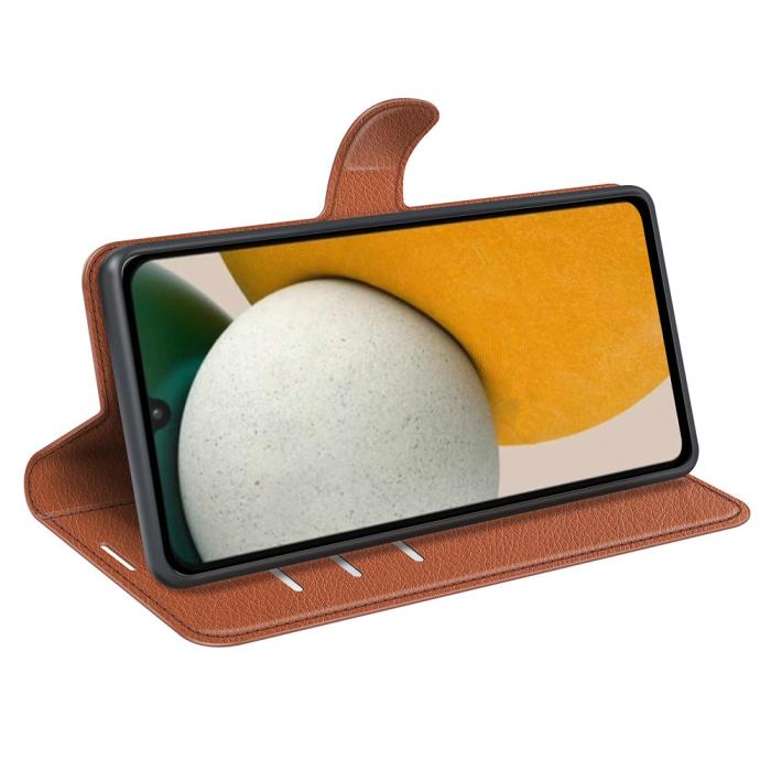 Bild 3, Samsung Galaxy A15 5G Fodral Litchi Läder Brun