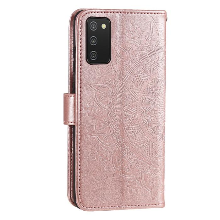 Bild 4, Samsung Galaxy A03s Fodral Mandala Läder Roséguld