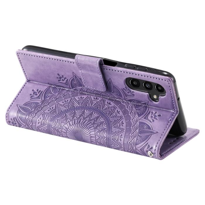 Bild 4, Samsung Galaxy S23 FE Fodral Mandala Läder Lila
