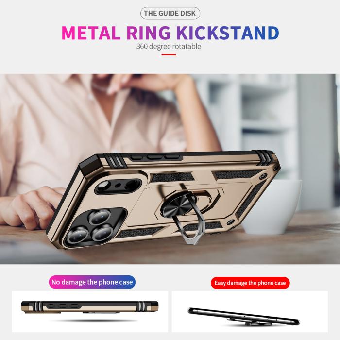 Bild 6, iPhone 17 Pro Skal Shockproof Hybrid Ring Guld