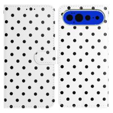 Google Pixel 11 / 11 Pro Fodral L&auml;der Prickigt M&ouml;nster Vit