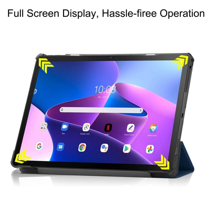 Bild 4, Lenovo Tab M10 Plus Gen 3 Fodral Tri-Fold Mörk Blå