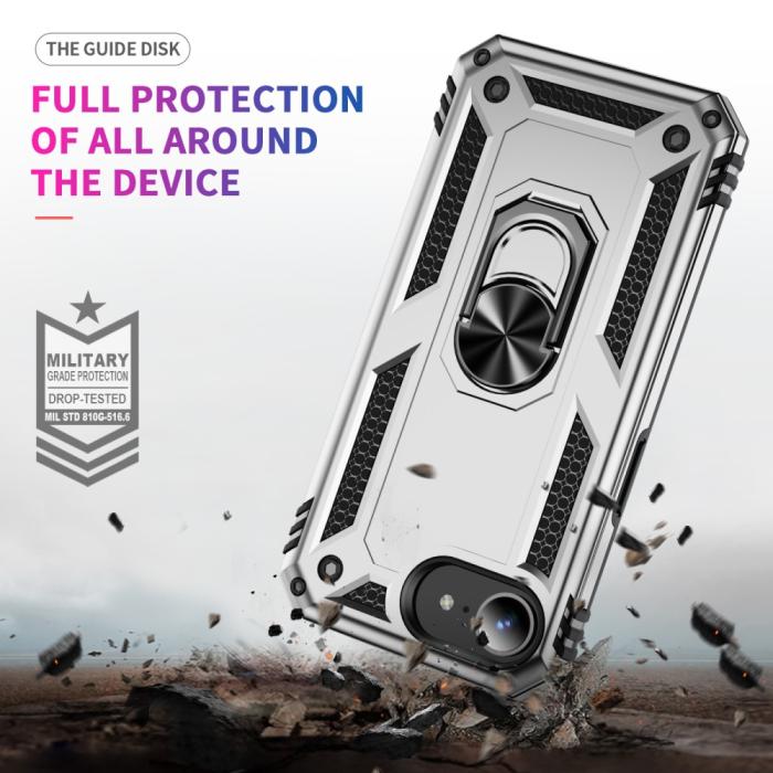 Bild 6, iPhone 17e / 16e Skal Shockproof Hybrid Ring Silver