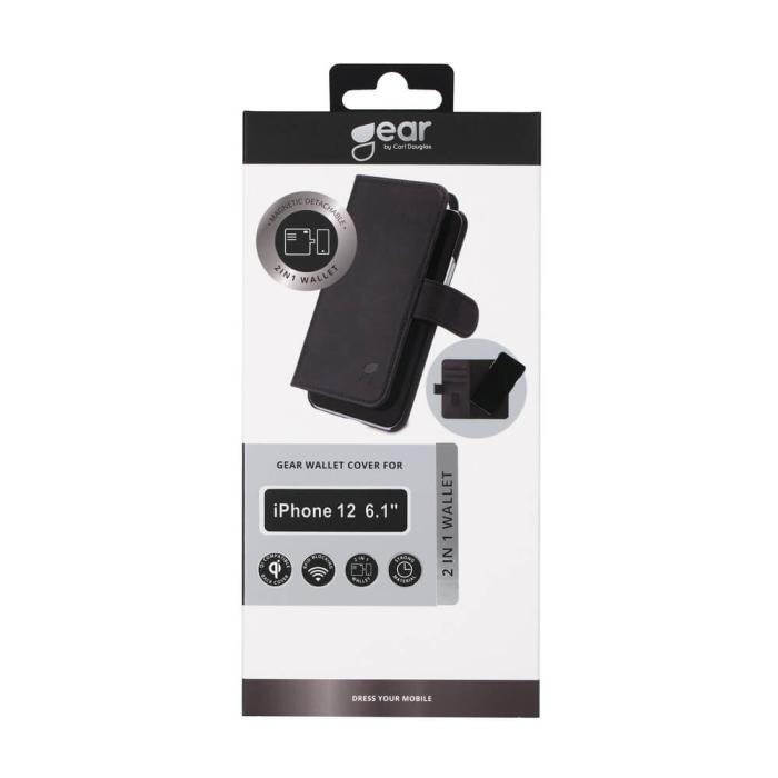 Bild 2, GEAR iPhone 12 / 12 Pro 2in1 Magnet Fodral / Skal Svart