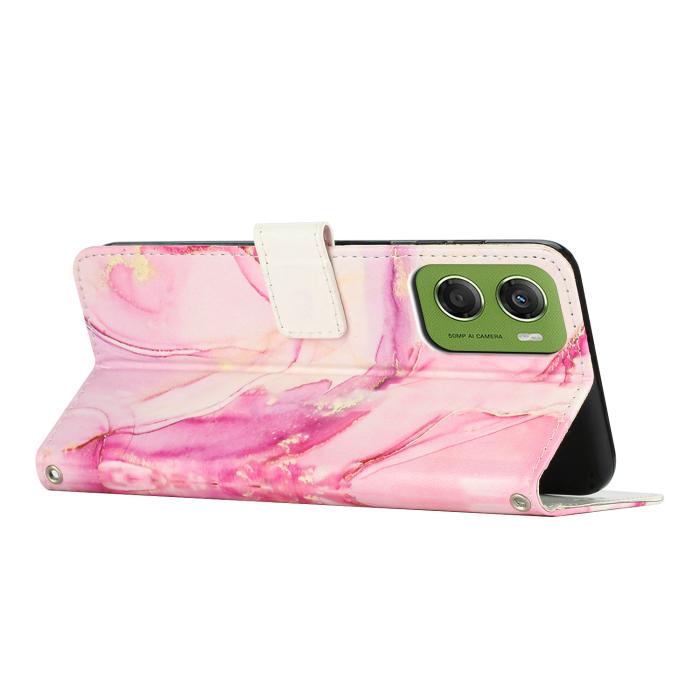 Bild 2, Motorola Moto G06 / G06 Power Fodral läder Marmor Roséguld