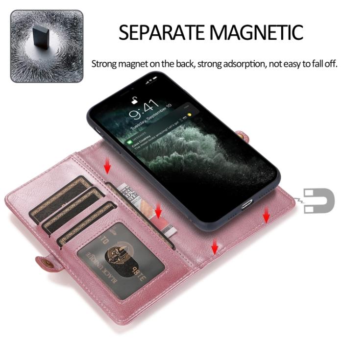 Bild 3, iPhone 14 2in1 Flerfack Magnet Fodral / Skal Roséguld