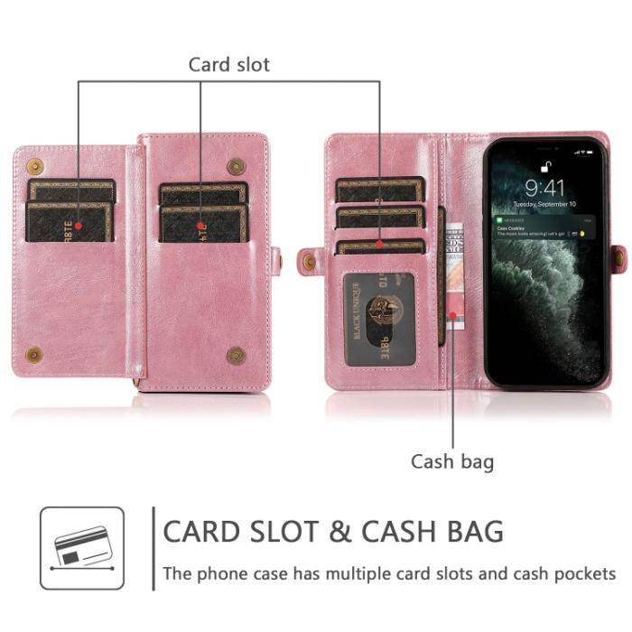Bild 4, iPhone 14 2in1 Flerfack Magnet Fodral / Skal Roséguld