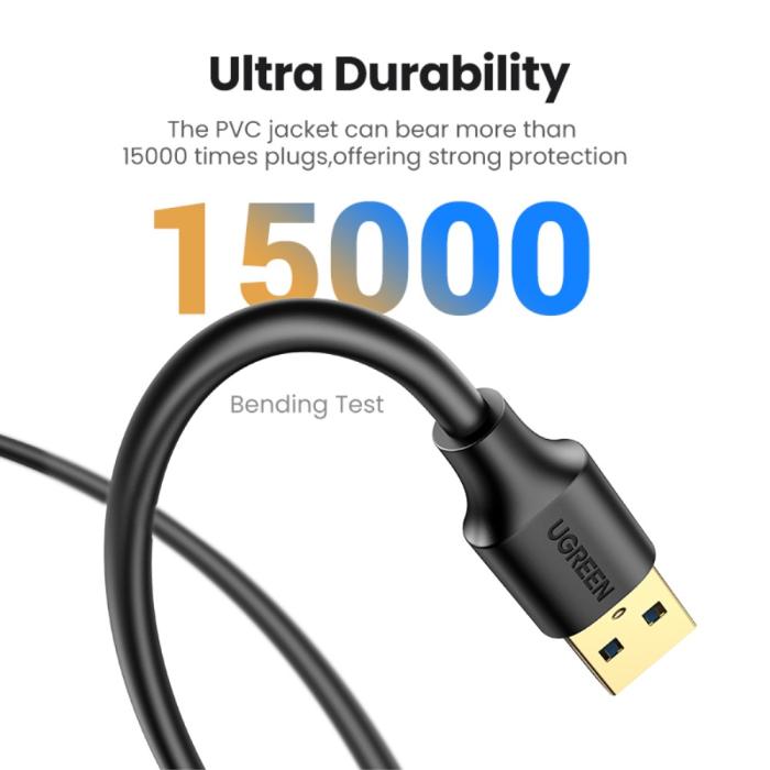 Bild 3, UGREEN 2m USB 3.0 Förlängningskabel Svart
