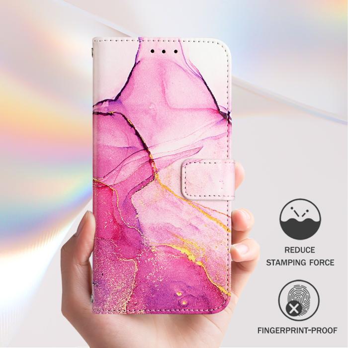 Bild 6, OnePlus 15 Fodral Läder Marmor Rosa