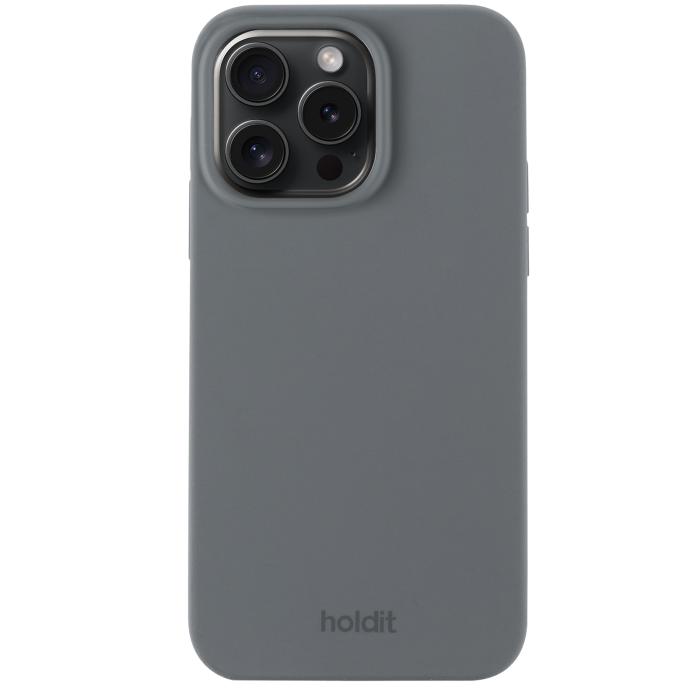 Bild 1, holdit iPhone 15 Pro Mobilskal Silikon Space Gray