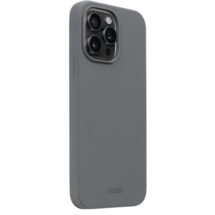 Bild 2, holdit iPhone 15 Pro Mobilskal Silikon Space Gray
