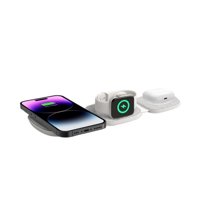 Bild 3, Tech-Protect 15W 3in1 Magnetisk MagSafe Qi Laddare Grå