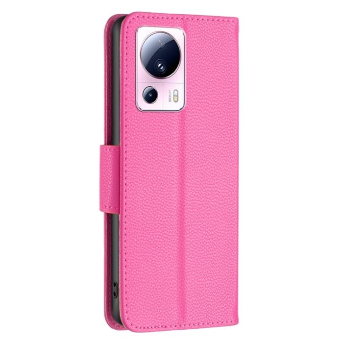 Bild 3, Xiaomi 13 Lite 5G Fodral Litchi Shark Läder Rosa