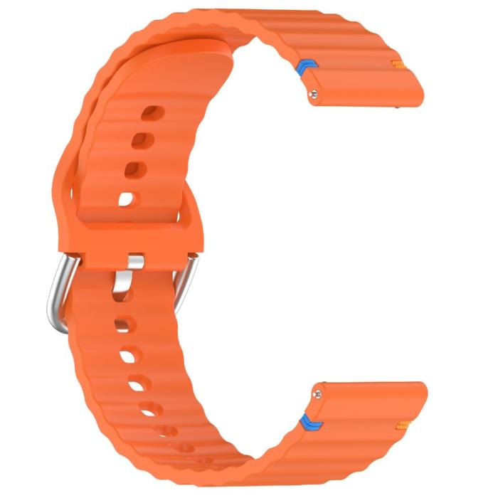 Bild 3, Klockarmband 20 mm Silikon Wave Design Orange