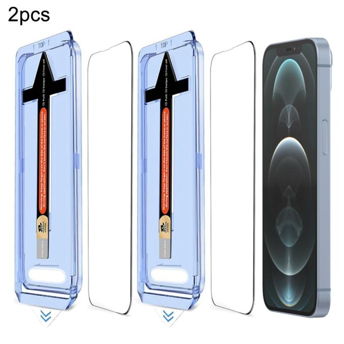 Bild 1, iPhone 12 Pro Max 2-PACK Skärmskydd Heltäckande Härdat Glas