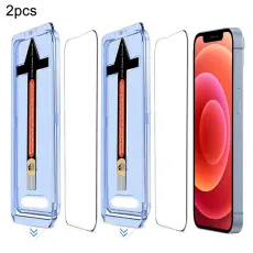 iPhone 12/12 Pro 2-PACK Sk&auml;rmskydd Helt&auml;ckande H&auml;rdat Glas
