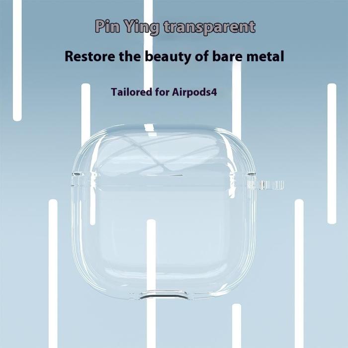 Bild 4, AirPods 4 Skal TPU Karbinhake Transparent
