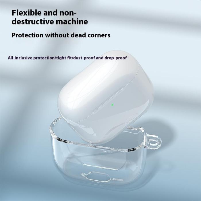 Bild 6, AirPods 4 Skal TPU Karbinhake Transparent