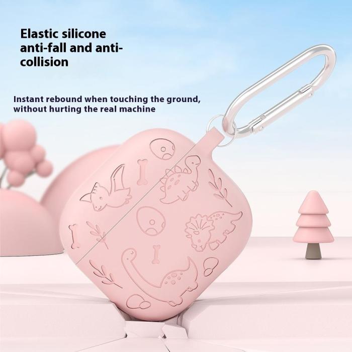 Bild 2, AirPods 4 Skal Med Dinosaurie Motiv Silikon Rosa