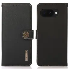 KHAZNEH Google Pixel 9a Fodral &Auml;kta L&auml;der Svart