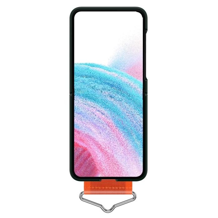 Bild 3, Samsung Galaxy Z Flip 5 Skal Bälte Mörk Grön/Orange