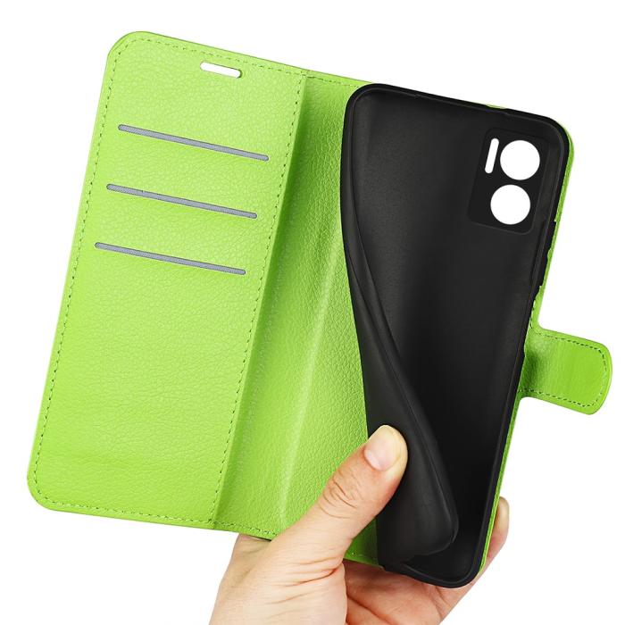 Bild 4, Xiaomi Redmi 10 5G Fodral Litchi Läder Grön