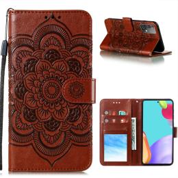 Samsung Galaxy A52 / A52s - Mandala Läder Fodral - Brun