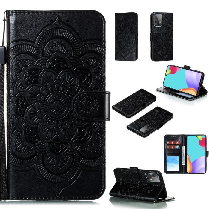 Bild 2, Samsung Galaxy A52 / A52s - Mandala Läder Fodral - Svart