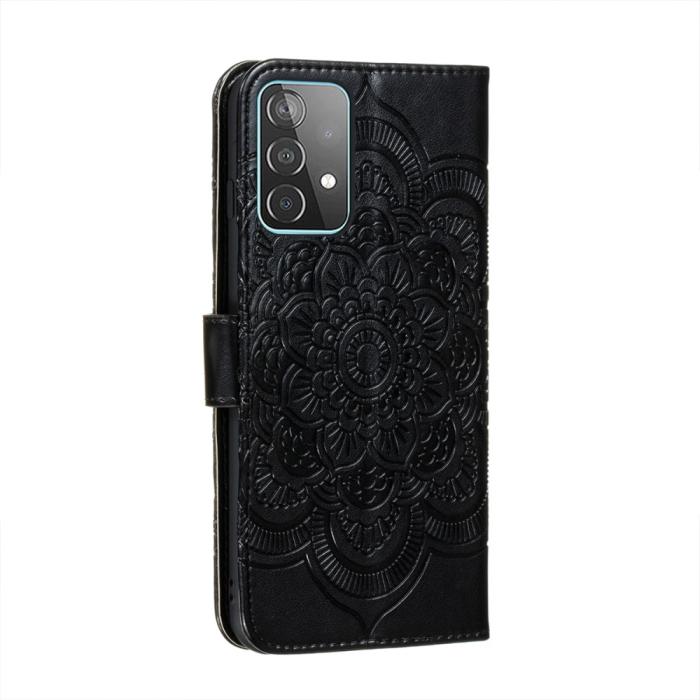 Bild 4, Samsung Galaxy A52 / A52s - Mandala Läder Fodral - Svart