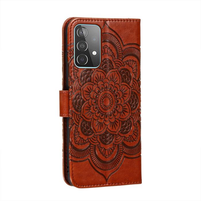 Bild 3, Samsung Galaxy A52 / A52s - Mandala Läder Fodral - Brun