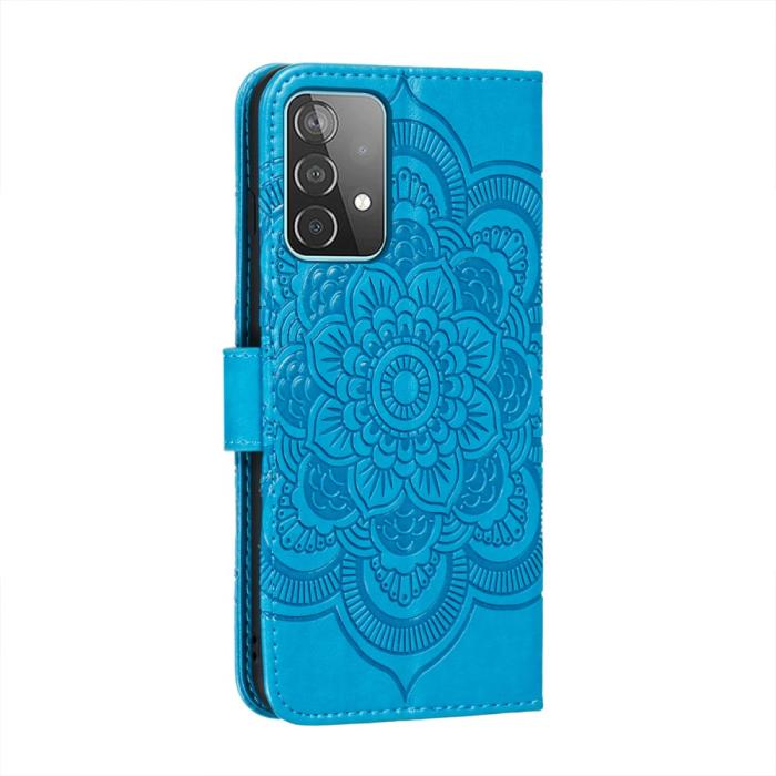 Bild 3, Samsung Galaxy A52 / A52s - Mandala Läder Fodral - Blå