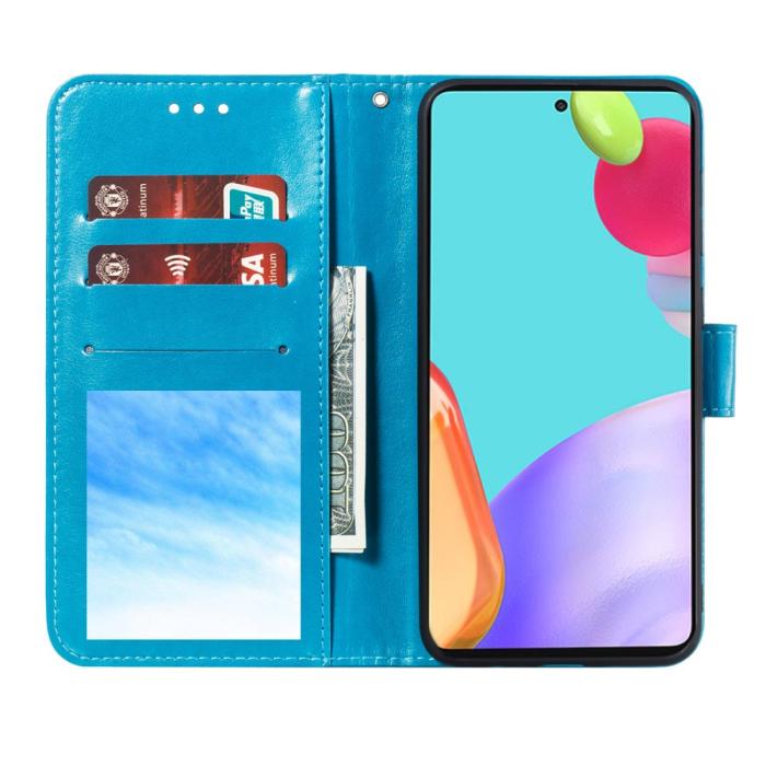 Bild 4, Samsung Galaxy A52 / A52s - Mandala Läder Fodral - Blå