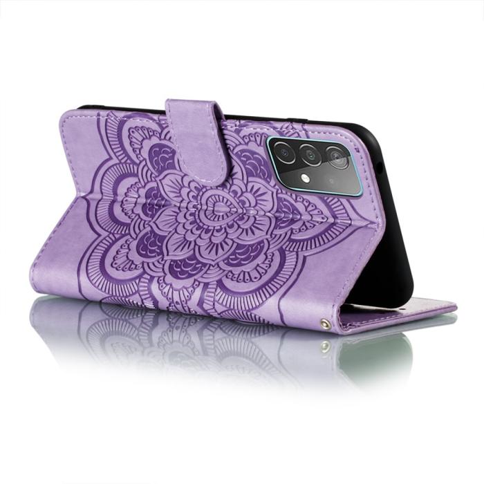 Bild 5, Samsung Galaxy A52 / A52s - Mandala Läder Fodral - Lila