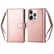 iPhone 13 Pro Max - 9-Korts 2in1 Magnet Fodral / Skal - Ros&eacute;guld
