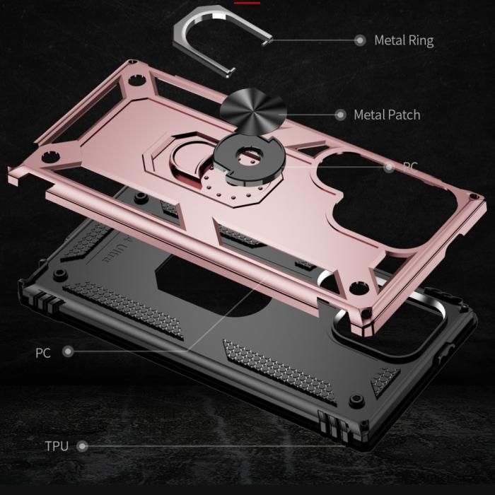 Bild 6, Samsung Galaxy S24 Ultra Skal Ring Hybrid Armor Roséguld