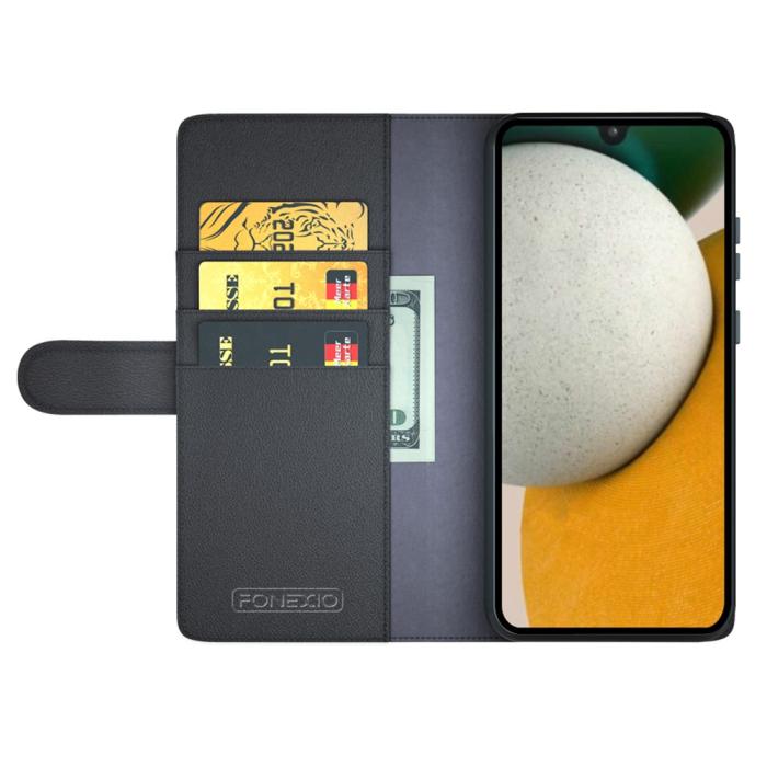 Bild 2, Samsung Galaxy A15 5G Fodral Premium Äkta Läder Svart