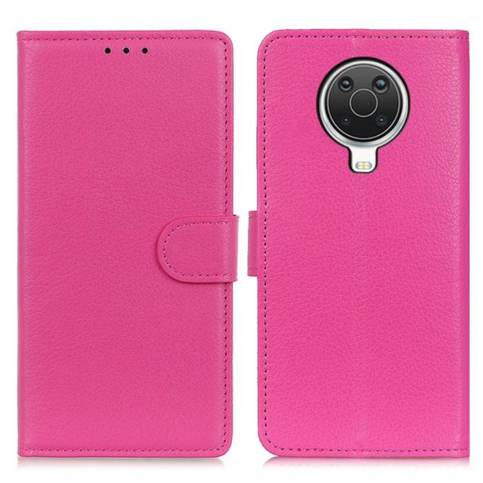 Bild 1, Nokia G10 / G20 Fodral Litchi Läder Rosa