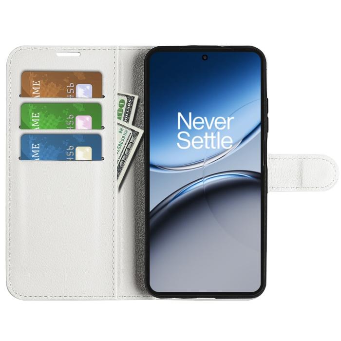 Bild 2, OnePlus Nord 4 Fodral Litchi Läder Vit
